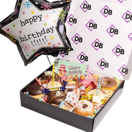 BIG Donut Birthday Box & Balloon + Free Shipping – Dessert Boxes